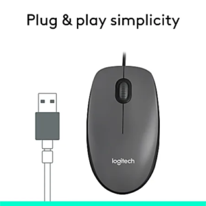 Logitech M100 Wired USB Mouse for Comfortable, Smooth, and Reliable Daily Use
